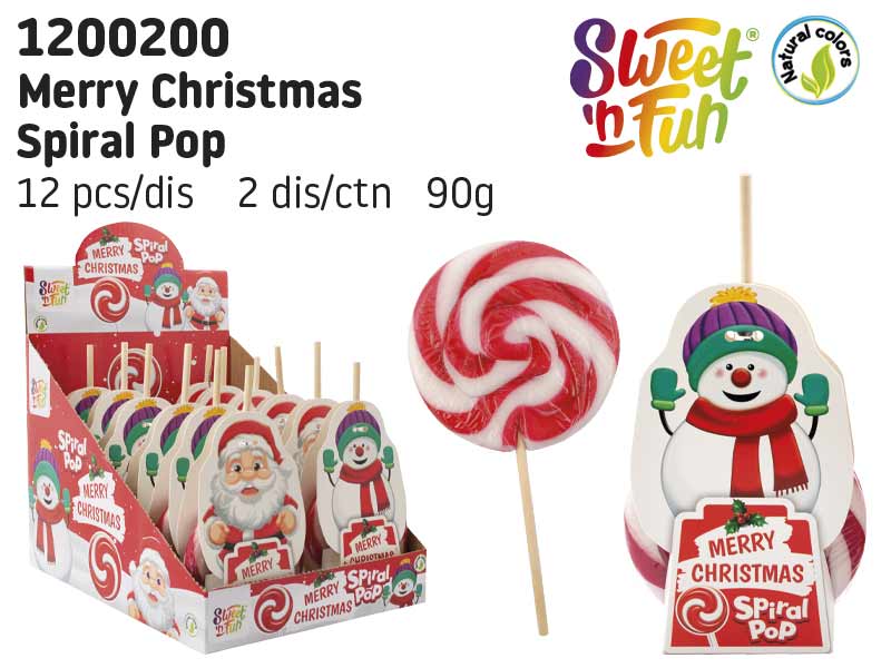 Merry Christmas Spiral Pop - lízátko 90g