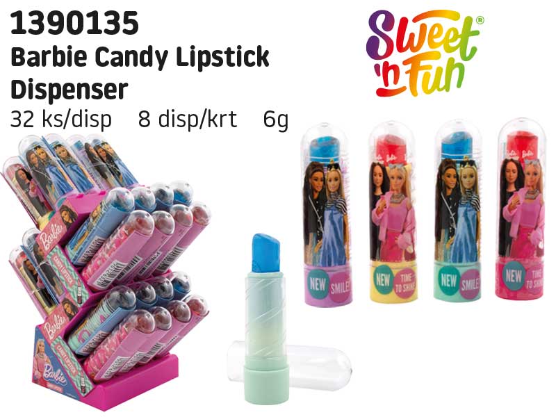 Barbie Candy Lipstick Dispenser – lízátko rtěnka 6g