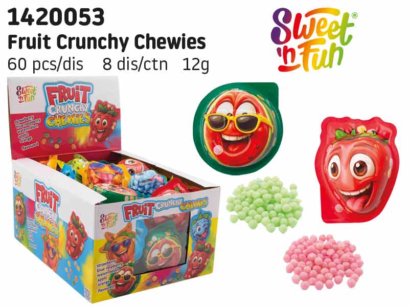 Fruit chrunchy chewies - ovocné zvýkací bonbónky 12g