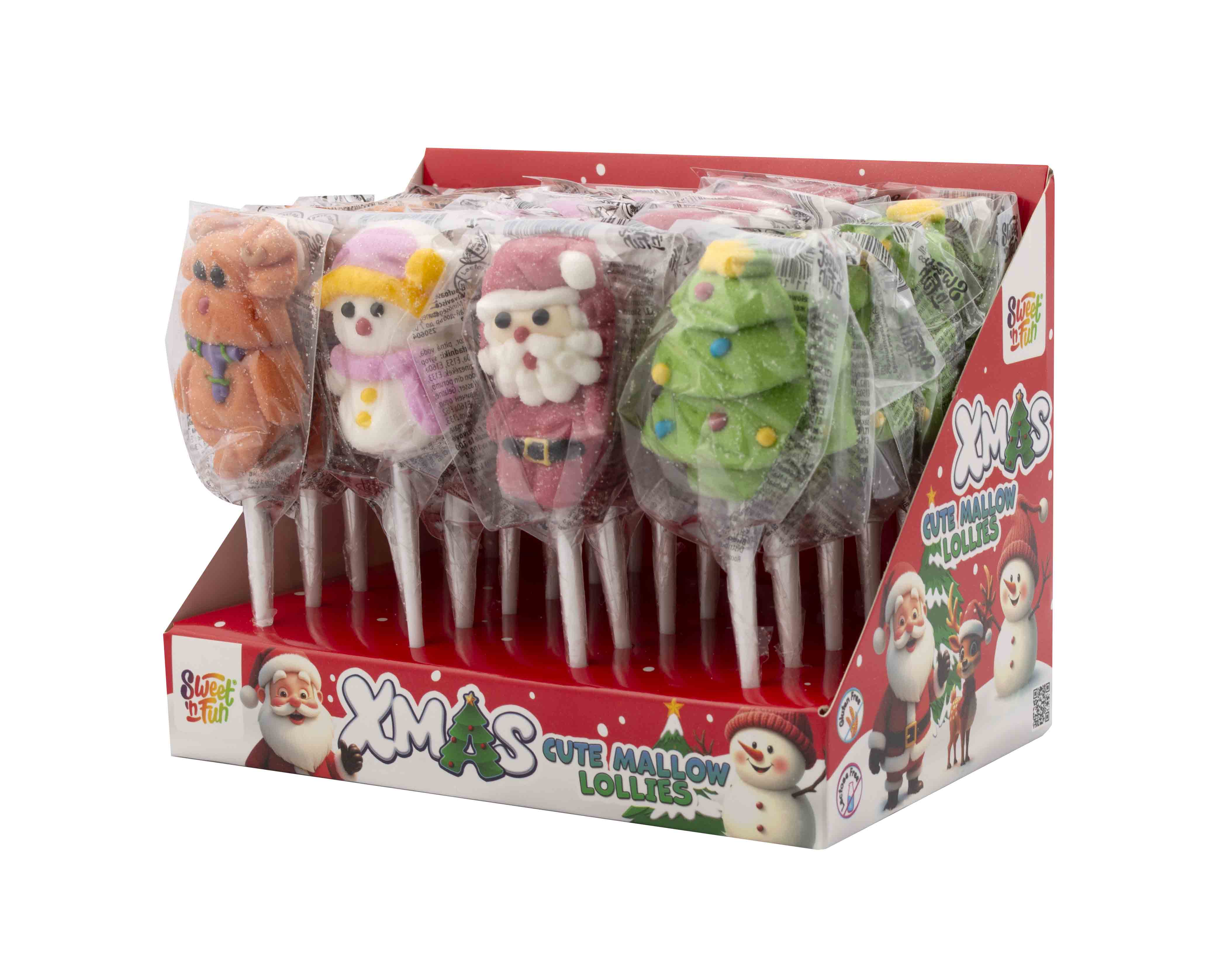 Xmas Cute Mallow Lollipop - maršmelou lízátko 11g