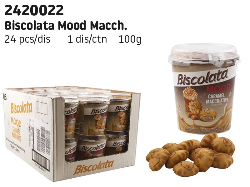 Biscolata Mood - sušenky s náplní karamel macchiato 100g