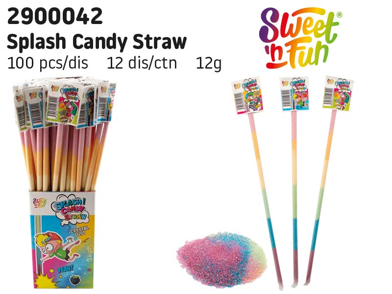 Candy splash fruity straws - slámky s ovocnými krystalkami 12g