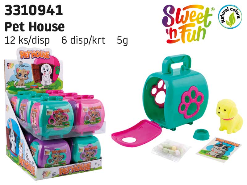 Pet house - cestovní box na zvířátka s cukrovinkou 5g