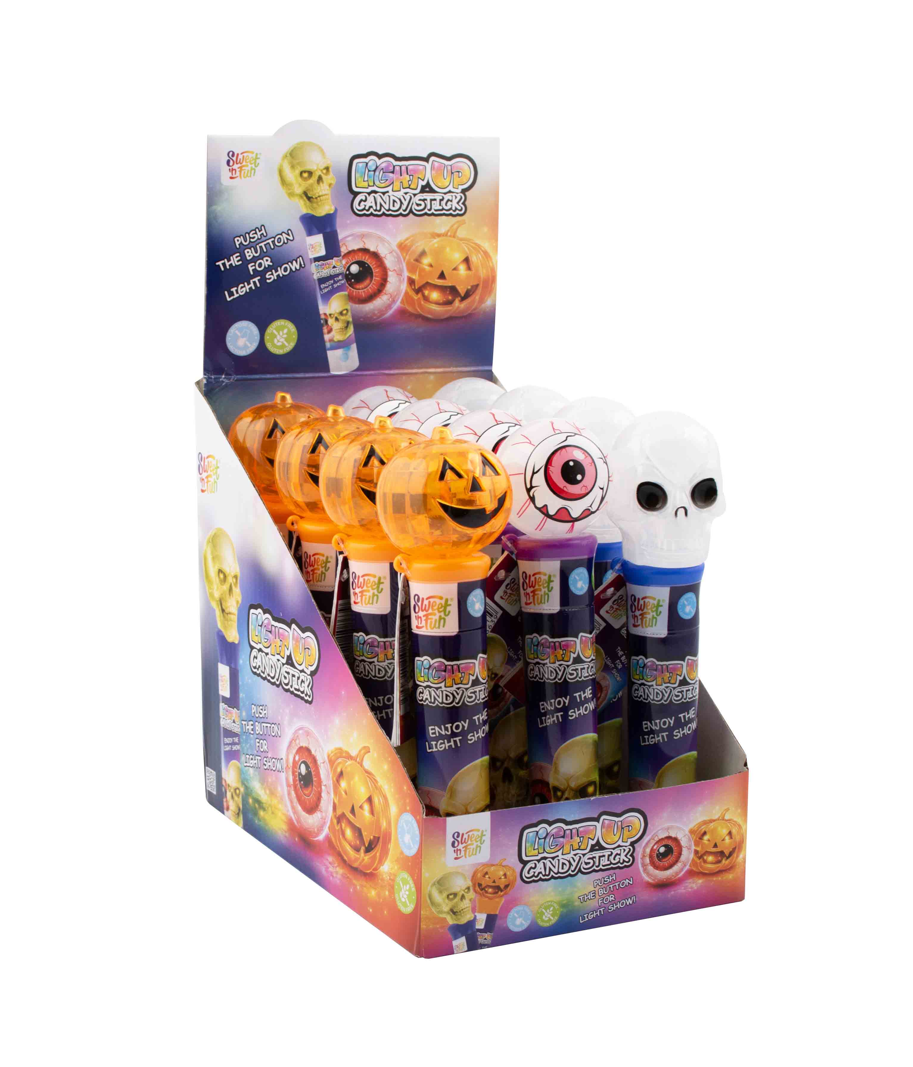 Skull Candy Stick with ligh show - lebka se světelnou show s cukrovinkou 7g