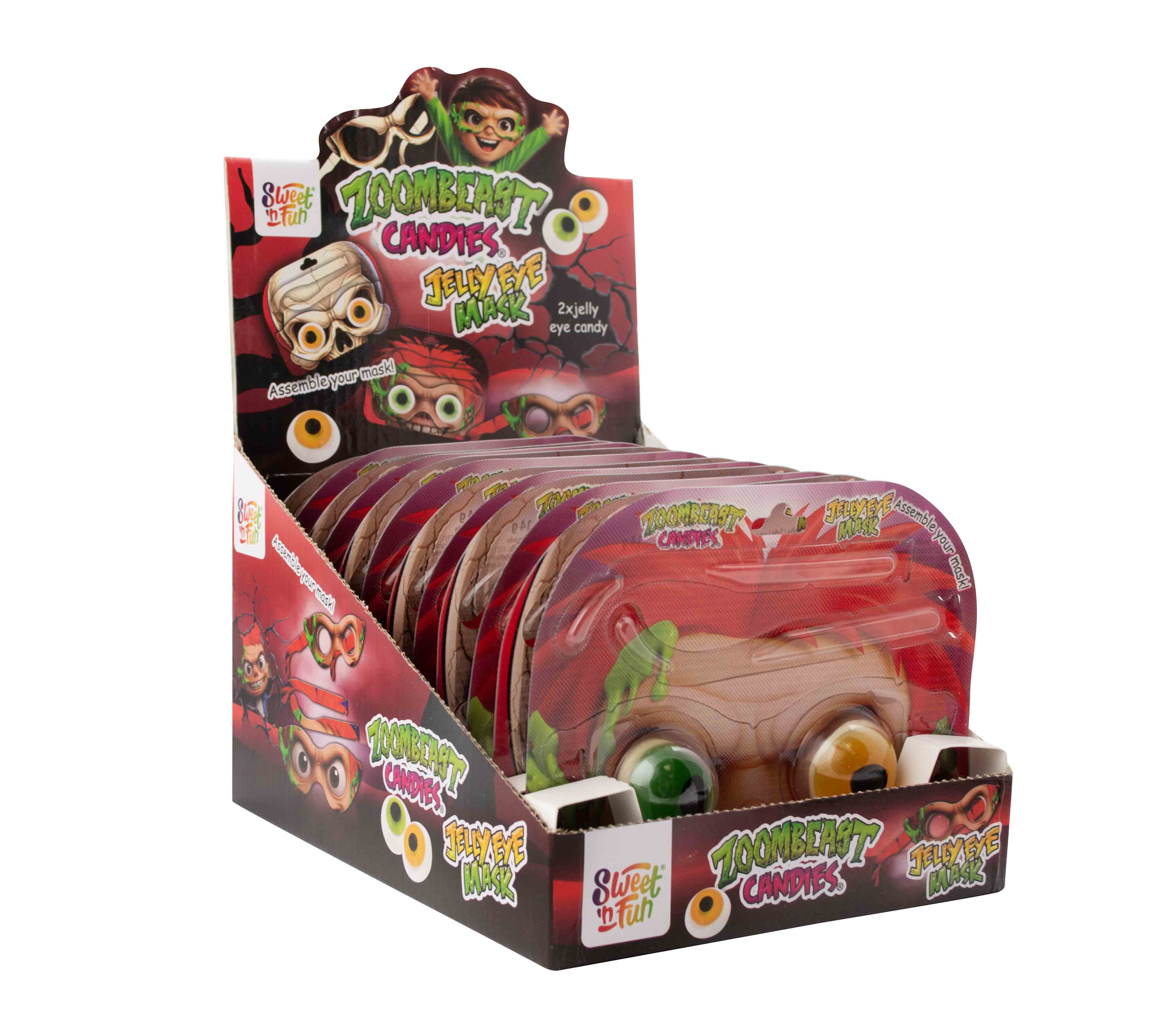 Zoombeast candies jelly eye mask - želé oči s karnevalovými brýlemi 14g