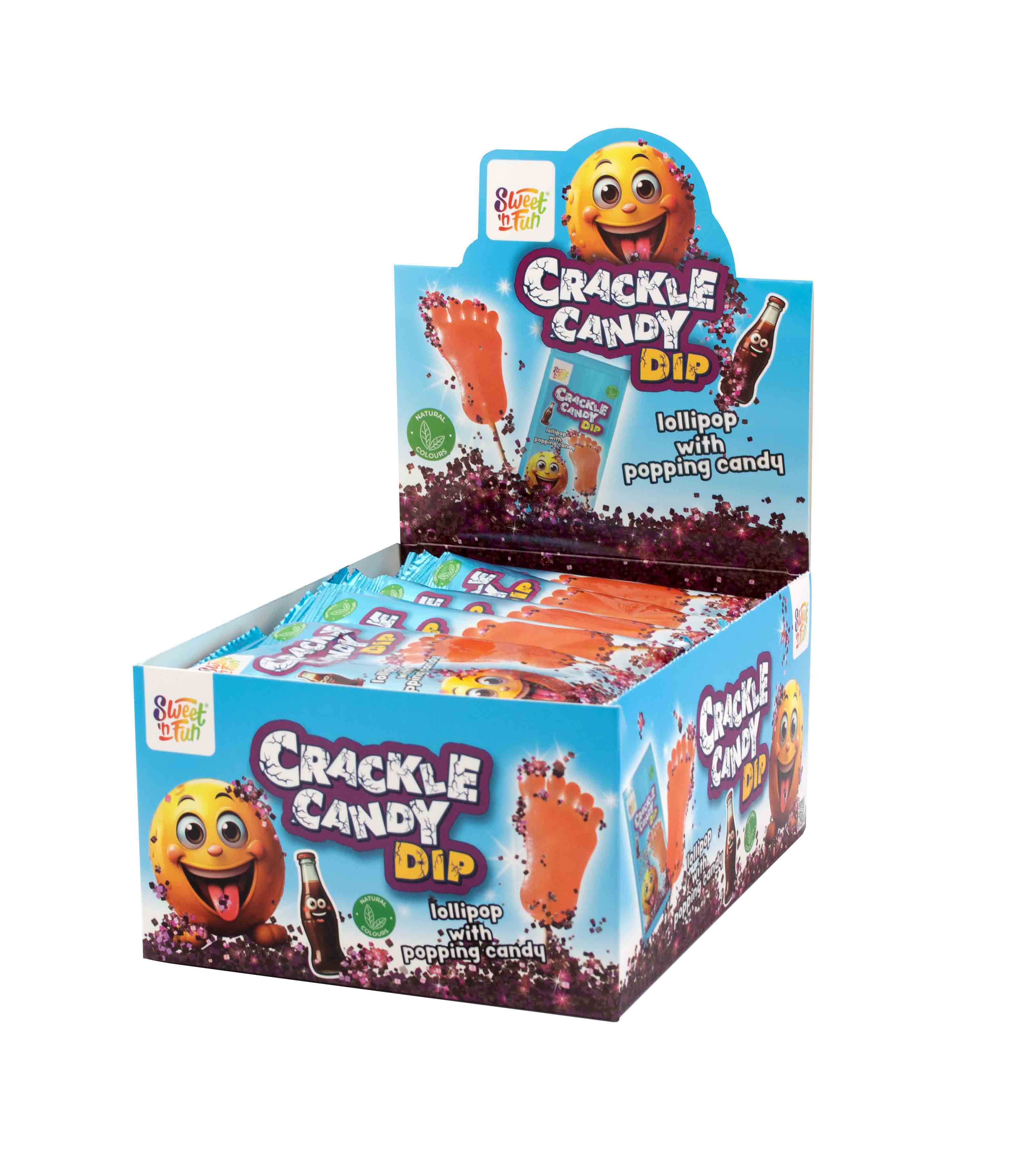Crackle candy dip cola - lízátko s práskacím práškem 14g