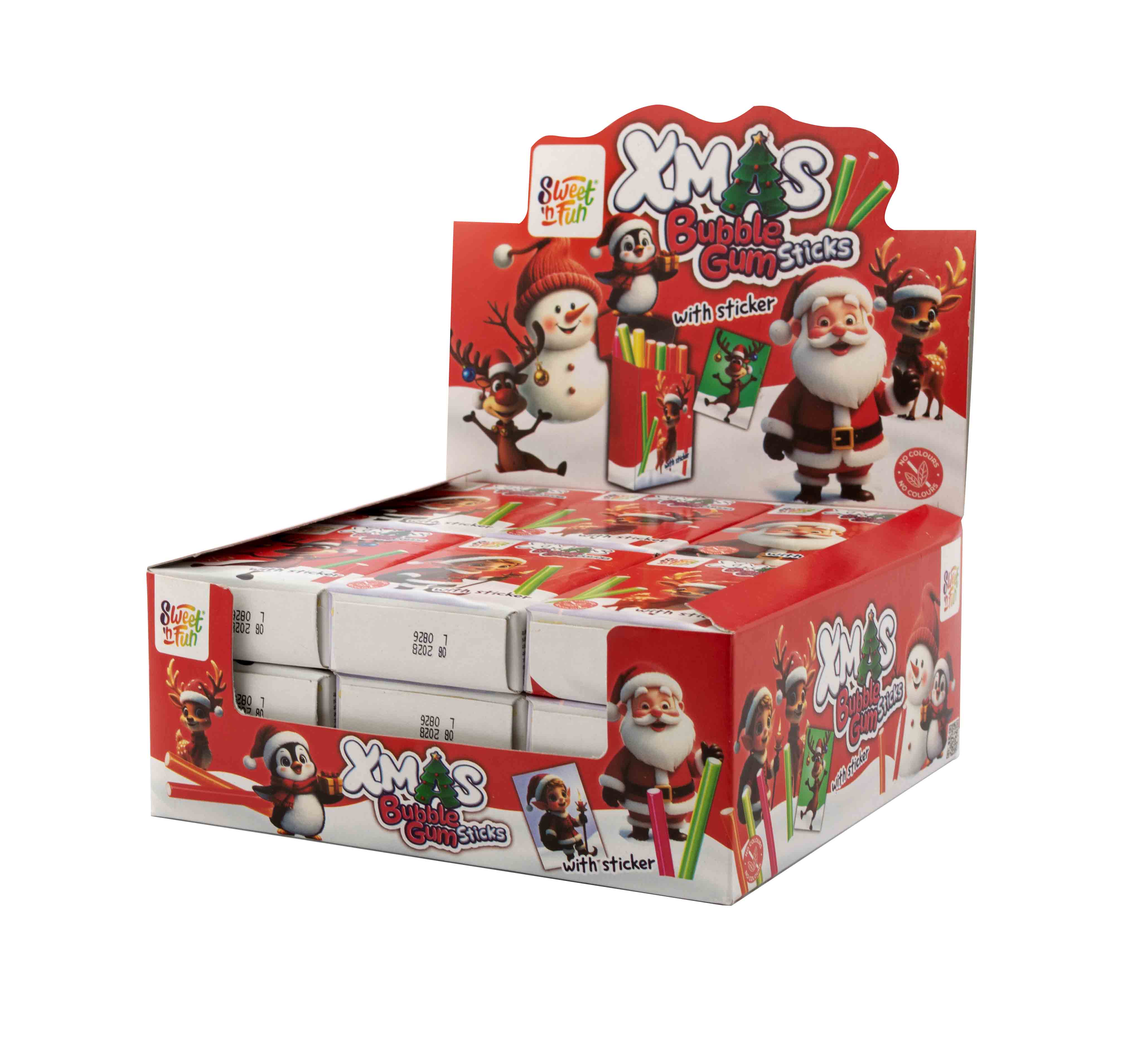 Xmas buble gum sticks - žvýkačky 28g