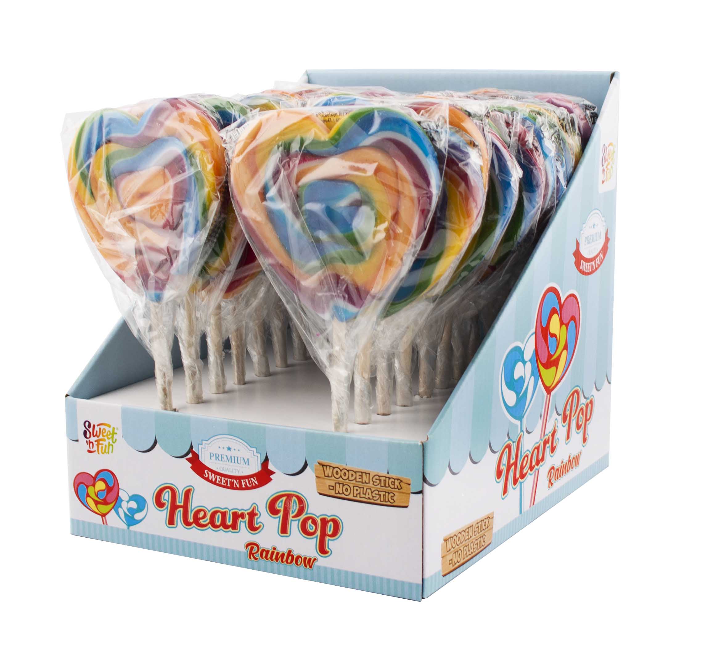 Heart Pop rainbow -  lízátko srdce  80g